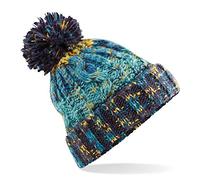 Beechfield Unisex Adults Corkscrew Knitted Pom Beanie Hat Bonnet, Multicolore (Marine Splash 000), Taille Unique Mixte