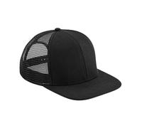 Beechfield Visière Plate 6 Panneau Polyester Sergé Maille Dos Trucker Casquette