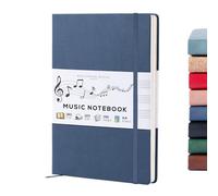Beechmore Books Cahier de musique A4 (21,6 x 29 cm) - 156 pages, 120 g/m² | Couverture rigide simili cuir, portées perforées, ouverture à plat, coffret cadeau pour musiciens & compositeurs