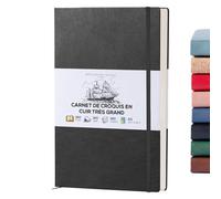 BEECHMORE BOOKS Carnet de croquis A3 (29,7 x 42 cm) - 160 pages, 160 g/m² | Couverture rigide simili cuir, carnet vierge, coffret cadeau, pages détachables, pochette arrière, ruban marque-page