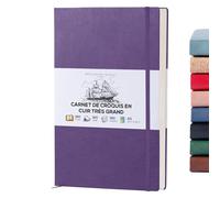 BEECHMORE BOOKS Carnet de croquis A3 (29,7 x 42 cm) - 160 pages, 160 g/m² | Couverture rigide simili cuir, carnet vierge, coffret cadeau, pages détachables, pochette arrière, ruban marque-page