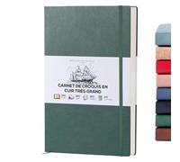 BEECHMORE BOOKS Carnet de croquis A3 (29,7 x 42 cm) - 160 pages, 160 g/m² | Couverture rigide simili cuir, carnet vierge, coffret cadeau, pages détachables, pochette arrière, ruban marque-page