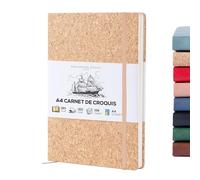 BEECHMORE BOOKS Carnet de croquis A4 (21 x 29,7 cm) - 156 pages, 160 g/m² | Couverture rigide simili cuir, ouverture à plat, carnet vierge, coffret cadeau, pages détachables, carnet d’artiste