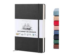 BEECHMORE BOOKS Carnet de croquis A4 (21 x 29,7 cm) - 156 pages, 160 g/m² | Couverture rigide simili cuir, ouverture à plat, carnet vierge, coffret cadeau, pages détachables, carnet d’artiste