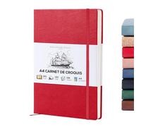 BEECHMORE BOOKS Carnet de croquis A4 (21 x 29,7 cm) - 156 pages, 160 g/m² | Couverture rigide simili cuir, ouverture à plat, carnet vierge, coffret cadeau, pages détachables, carnet d’artiste