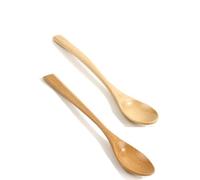 Beechwood Lot de 2 cuillères en bois fabriquées à la main - Petite louche en bois - Cuillère en bois asiatique naturelle - Pour café, miel, thé, chips, riz, céréales, dessert