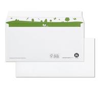 beeco 01720161 Enveloppes DIN recyclage avec impression intérieure, verte lot de 500 Enveloppes à patte autocollante, long 110 x 220 mm, 80 g, blanc