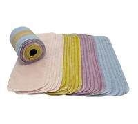 BEECO GIF2U Lot de 24 rouleaux de papier toilette réutilisables, lavables, absorbants, sans déchirure, en coton, fournitures de nettoyage zéro déchet pour salle de bain (4 couleurs unies B)