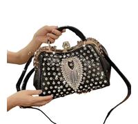 Beedleworld Nouveau sac à main de luxe for femme en diamant 2025, design en cuir, incrusté de strass, fourre-tout portable et sac messager à bandoulière.(Black 3)