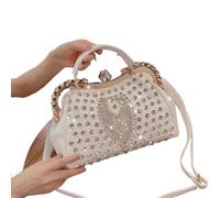 Beedleworld Nouveau sac à main de luxe for femme en diamant 2025, design en cuir, incrusté de strass, fourre-tout portable et sac messager à bandoulière.(White 3)
