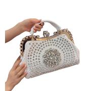 Beedleworld Nouveau sac à main de luxe for femme en diamant 2025, design en cuir, incrusté de strass, fourre-tout portable et sac messager à bandoulière.(White 1)