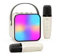 Beedove Micro Karaoke Enfant, Bluetooth LED Jouets de karaoké avec 2 Microphones pour Enfants et Adultes, Machine de Karaoké Portable, Cadeau pour Filles et garçons, Maison et fête