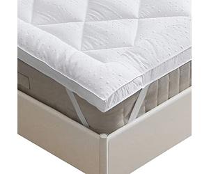Beedsooth Surmatelas 100x200 cm Microfibre, Dessus de Matelas Moelleux Matelassé Respirant Lavable avec Sangles Elastisques, sur Matelas 1 Personnes 100x200 et canapé canapé-lit, Blanc