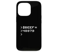 Beef 8-Bit Hex Code Nerd Pixel Terminal Rétro Coque pour iPhone 13 Pro