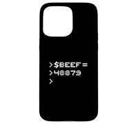 Beef 8-Bit Hex Code Nerd Pixel Terminal Rétro Coque pour iPhone 15 Pro Max