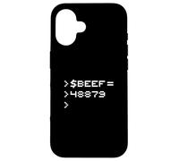 Beef 8-Bit Hex Code Nerd Pixel Terminal Rétro Coque pour iPhone 16