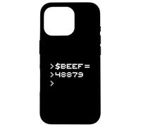 Beef 8-Bit Hex Code Nerd Pixel Terminal Rétro Coque pour iPhone 16 Pro