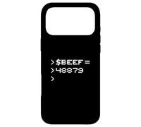 Beef 8-Bit Hex Code Nerd Pixel Terminal Rétro Coque pour iPhone 17 Pro Max