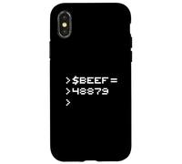 Beef 8-Bit Hex Code Nerd Pixel Terminal Rétro Coque pour iPhone X/XS