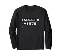 Beef 8-Bit Hex Code Nerd Pixel Terminal Rétro Manche Longue