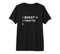 Beef 8-Bit Hex Code Nerd Pixel Terminal Rétro T-Shirt Haut de Gamme