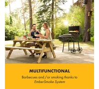 Beef Brisket Barbecue fumoir thermomètre roues - Noir