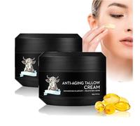 Beef tallow creme anti rides femme homme, wrinkle power,creme visage anti ride instantané,suif de bœuf biologique naturel nourri à l'herbe,élasticitécutanée accrue et hydratation (2pc, 50g)