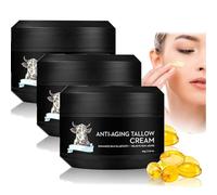 Beef tallow creme anti rides femme homme, wrinkle power,creme visage anti ride instantané,suif de bœuf biologique naturel nourri à l'herbe,élasticitécutanée accrue et hydratation (3pc, 50g)