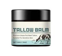 Beef Tallow Face Cream, 50g Organic Whipped Butter Cream, Moisturizing Lotion, Adorable Compact Soothing Balm for Hands, Body, Face, Dry Skin, Day and Night Use