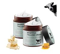 Beef Tallow for Skin, Crème de suif de bœuf pour le visage et le corps, baume de suif biologique avec du miel, crème de suif à fouet naturel pour tous les types de peau (2pc, 120g)