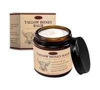 Beef Tallow Skincare - Crème de tallow au bœuf bio - 120 g - 100 % de suif de bœuf pur nourri à l'herbe - Pour les soins de la peau avec du miel - Hydratation profonde pour le visage et le corps - Non
