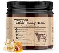 Beef Tallow Skincare Crème hydratante 100 % herbe doublée de suif de bœuf bio au miel naturel et à la cire d'abeille pour le visage et le corps Hydratation profonde