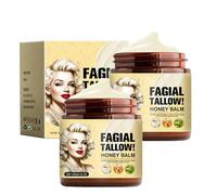 Beef Tallow Skincare, Tallow Bio for Skin Care, Tallow Cream Organic, Beef Tallow Cream, Beef Tallow Balm, Grass Fed Tallow Raw Wild Honey for Face, Body, Whipped Moisture (2PC)