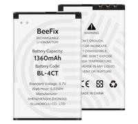 Beefix Batterie de rechange BL-4CT 1360 mAh de qualité supérieure - Compatible avec Nokia 2720 Fold, 5310, 6600 Fold, 6700 Slide, 7210 Supernova, 7230, 7310 Supernova, X3, etc.