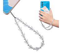 BEEFLYING 1 Pièce de Perles Papillon en Cristal pour Téléphone Portable, Lanière de Poignet, Bracelet Anti-Perte Suspendu, Breloques en Corde pour Femmes (22 cm)