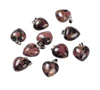 BEEFLYING 10 Pièces Breloques pendentifs Coeur en Pierres précieuses Charms en Rhodochrosite Naturelle Pendentifs à pendre en Pierre pour la Fabrication de Bijoux de Fournitures d'artisanat