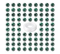 BEEFLYING 100 Pièces 8mm Perles Rondes en Malachite Naturelle Polie Perles de Pierres Précieuses en Vrac pour Bracelet à Bricoler Soi-Même Boucles d'oreilles Collier Kit de Bijoux Faisant