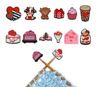 BEEFLYING 12 pcs Bouchons d'aiguilles à Tricoter Protege Pointe Aiguille à Tricoter en Forme de Rouge Capuchons d'aiguilles à Tricoter Monotrou en Silicone pour Crochet Loisirs Créatifs