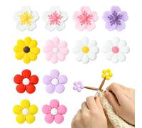 BEEFLYING 12 Pièces Bouchons d'Aiguilles à Tricoter à Fleurs Colorées Taille 2mm Protecteur d'Embout d'Aiguille à Tricoter en Silicone Bouchons de Mailles Pour Tricot Couture Quilting Pointes Pointues