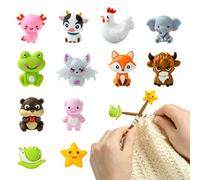 BEEFLYING 12 Pièces Bouchons d'Aiguilles à Tricoter Animaux Mignons Taille 2-3mm Protecteur d'Embout d'Aiguille à Tricoter en Silicone Bouchons de Mailles Pour Tricot Couture Quilting Pointes Pointues