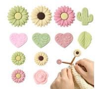 BEEFLYING 12 Pièces Bouchons d'aiguilles à Tricoter Cœur et Fleur Taille 2-2,5mm Protecteur d'embout d'aiguille à Tricoter en Silicone Bouchons de Mailles Pour Tricot Couture Quilting Pointes Pointues
