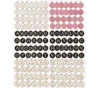 BEEFLYING 156 Pcs Alliage Émail Alphabet Pendentifs Charme A ~ Z Lettre Pendentifs en Métal Lettre Mixte Charmes Ronds pour Bijoux DIY Colliers Fabrication de Bracelets