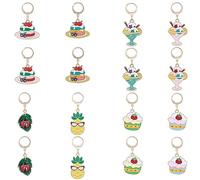 BEEFLYING 16 Pièces Breloques de Marqueur de Point de Crochet avec Fermoir à Levier pour Crochet et Tricot Pendentifs en Émail pour Tissage et Boucle d'oreille DIY (Mixte)