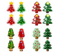 BEEFLYING 16 Pièces Perles Lampwork Pour Arbre de Noël 8 Styles de Petits Sapins de Noël Faits Main Perles Séparatrices en Forme de Champignon Pour La Fabrication de Bijoux Bracelet Collier Porte-clés