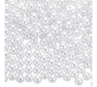BEEFLYING 200 pièces Perles Imitation Nacrées ABS Rondes 12mm, Grosse Perle Blanc pour Création Bijoux et Artisanat DIY Loisirs Créatifs Couture Décoration de Cheveux