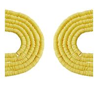 BEEFLYING 3700 Pièces de Perles Plates Rondes en Argile Polymère de 6 mm, Perles Heishi en Argile Polymère, Perles Espacées pour la Fabrication de Bracelets, Colliers et Bijoux