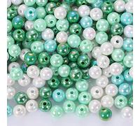BEEFLYING 400pcs Perles acryliques Rondes Perles en Plastique colorées Les Perles de Bijoux sont idéales pour la Fabrication de Bijoux, de Kits de projets de Perles et d'autres Objets d'artisanat
