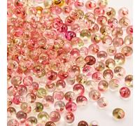 BEEFLYING 45 g Perles de Rocaille Vert Clair Rosé Transparentes 1,2 mm Perles de Verre Goutte Bijoux en Perles de Rocaille à Faire Soi Même pour Bracelets Colliers Boucles d'oreilles Vêtements