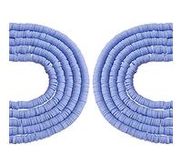 BEEFLYING 6 mm Perles Artisanales en Pâte Polymère, Perles Plates Rondes Bleu, Perles Heishi en Forme de Disque pour Creation Bijoux, DIY Boucles d'oreilles, Bracelets et Colliers (3700 Pièces)