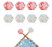 BEEFLYING 8 pcs Bouchons d'aiguilles à Tricoter Protege Pointe Aiguille à Tricoter en Forme de Perles en Silicone Capuchons d'aiguilles à Tricoter Monotrou en Silicone pour Crochet Loisirs Créatifs
